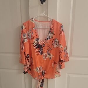 Floral Orange Women's Top